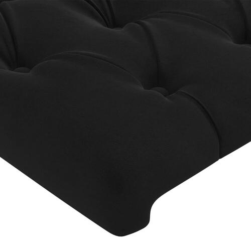 Sengegavl med LED-lys 80x7x78/88 cm velour sort