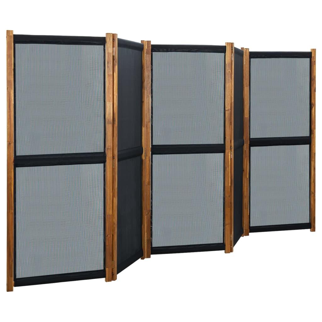 5-panels rumdeler 350x170 cm sort