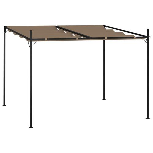 Havepavillon med udtrækkeligt tag 300x300x233 cm gråbrun