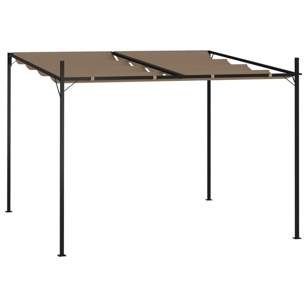 Havepavillon med udtrækkeligt tag 300x300x233 cm gråbrun
