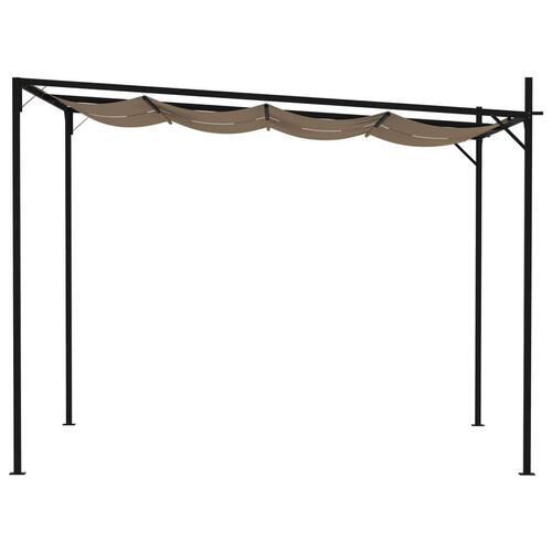 Havepavillon med udtrækkeligt tag 300x300x233 cm gråbrun