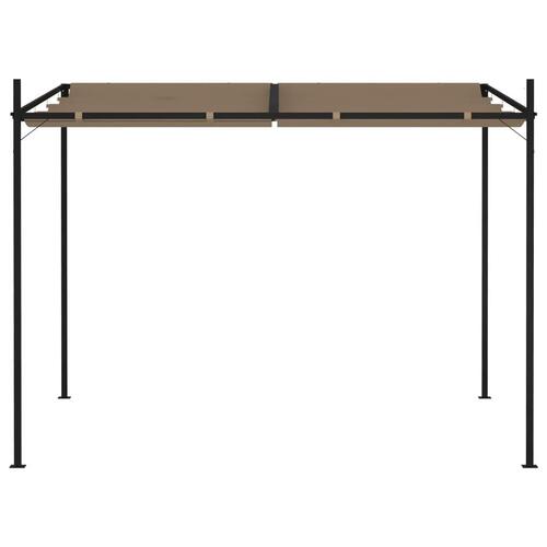 Havepavillon med udtrækkeligt tag 300x300x233 cm gråbrun