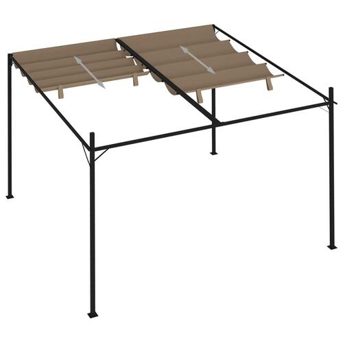 Havepavillon med udtrækkeligt tag 300x300x233 cm gråbrun