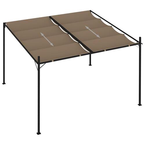 Havepavillon med udtrækkeligt tag 300x300x233 cm gråbrun