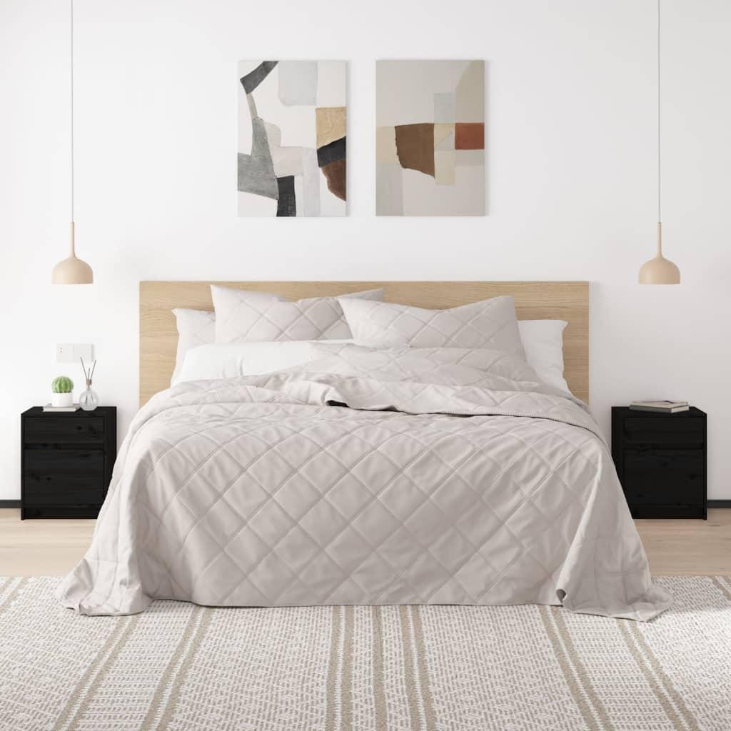 Sengeskab 40x31x50 cm massivt fyrretræ sort