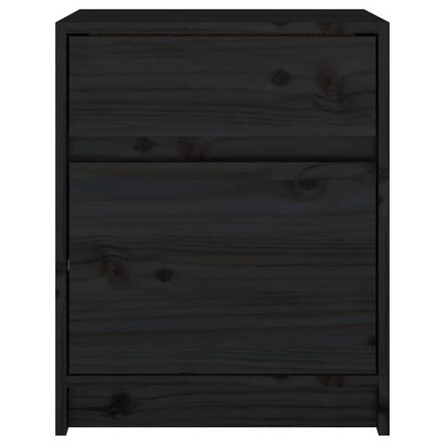 Sengeskab 40x31x50 cm massivt fyrretræ sort