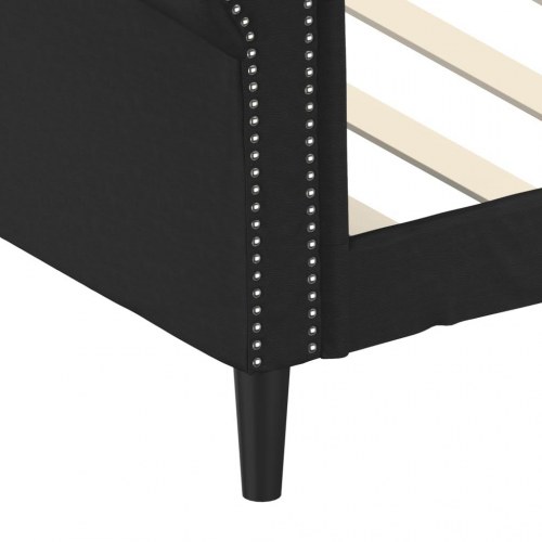 Daybed 80×200 cm i kunstlæder - sort sengeramme/sovesofa