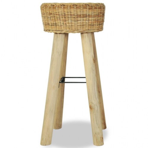Barstole 2 stk. naturligt rattan