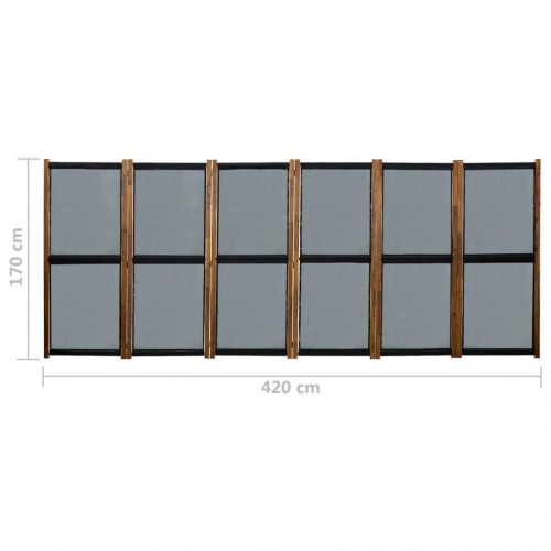 6-panels rumdeler 420x170 cm sort