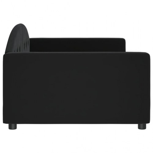 Daybed 100×200 cm i velour - sort sovesofa med lamelbund