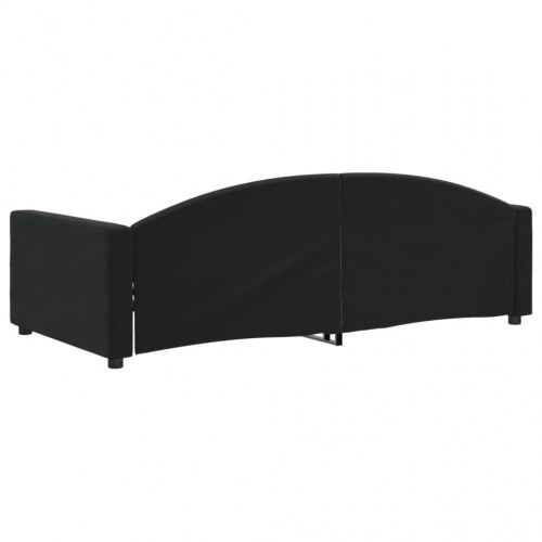 Daybed 100×200 cm i velour - sort sovesofa med lamelbund