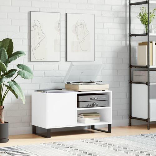 Vinylskab 85x38x48 cm konstrueret træ hvid