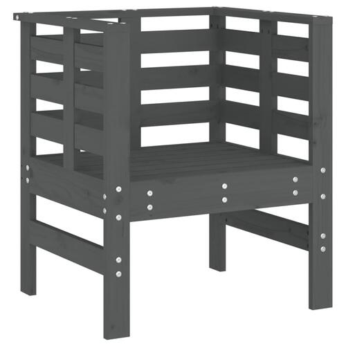 Havestole 2 stk. 61,5x53x71 cm massivt fyrretræ grå