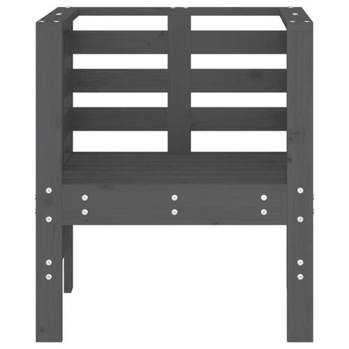 Havestole 2 stk. 61,5x53x71 cm massivt fyrretræ grå
