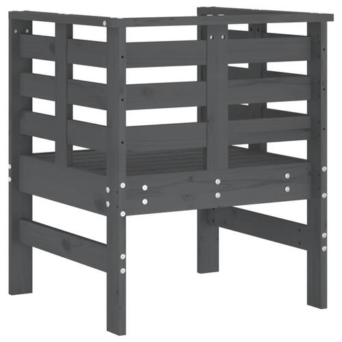 Havestole 2 stk. 61,5x53x71 cm massivt fyrretræ grå