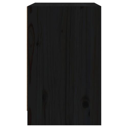 Sengeskabe 2 stk. 40x31x50 cm massivt fyrretræ sort