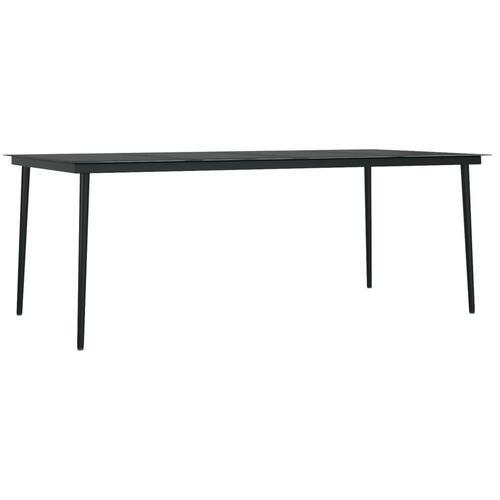 Spisebordssæt til haven 9 dele med hynder polyrattan og glas