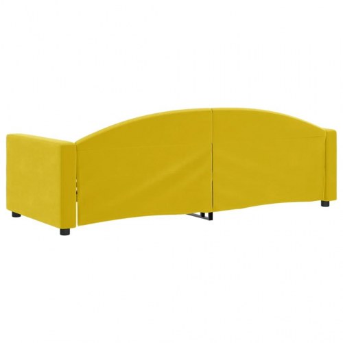Daybed 80×200 cm i velour - gul sovesofa med armlæn
