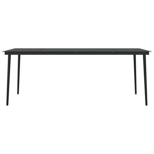Spisebordssæt til haven 9 dele med hynder polyrattan og glas