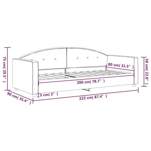 Daybed 80x200 cm velour gul