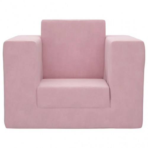 Sofaseng til børn blødt plys lyserød