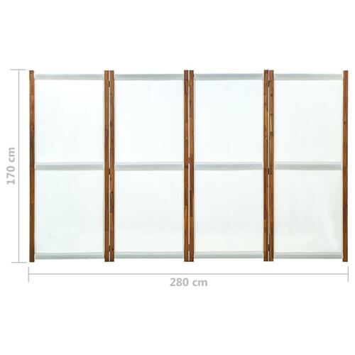4-panels rumdeler 280x170 cm cremefarvet