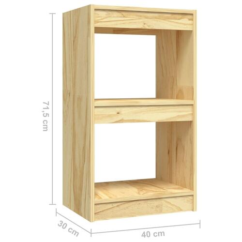 Bogreol 40x30x71,5 cm massivt fyrretræ