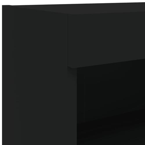 Væghængt tv-bord med LED-lys 60x30x30 cm sort