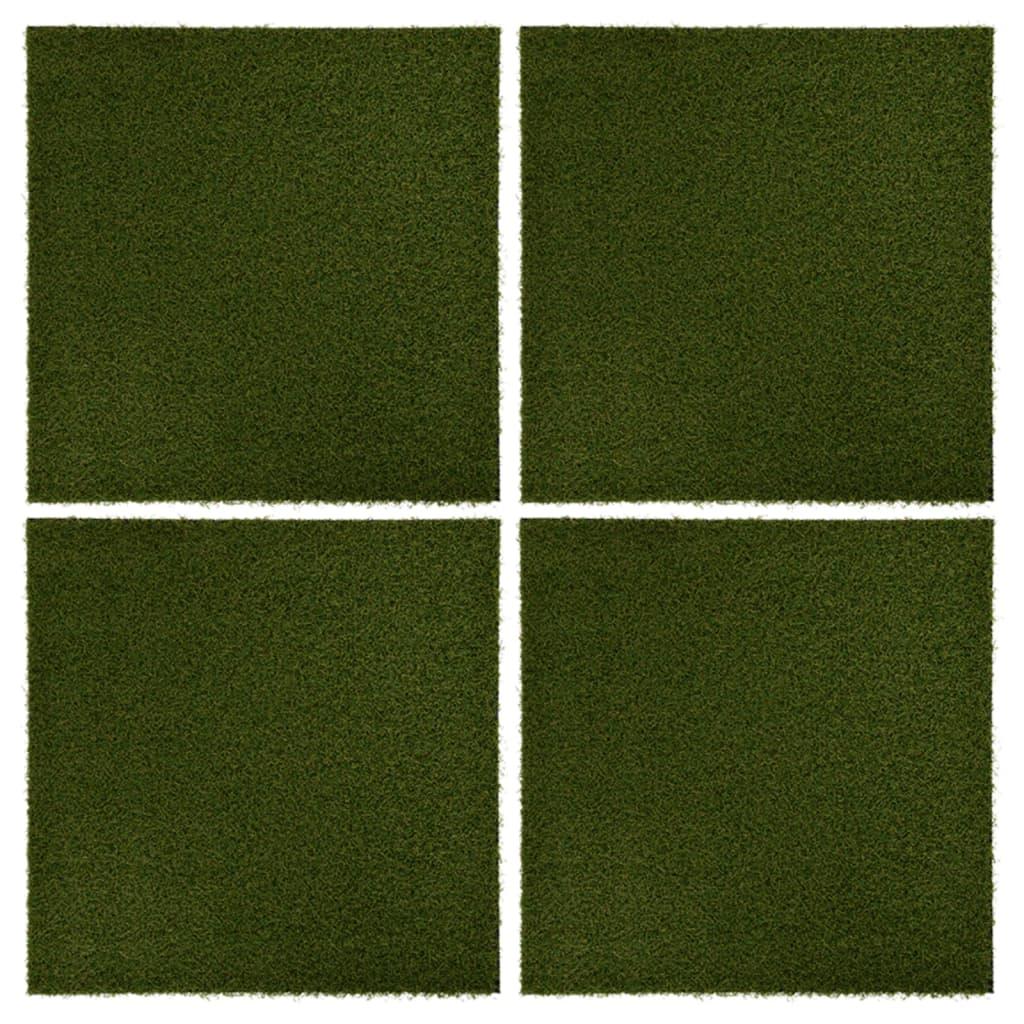 Kunstgræsfliser 4 stk. 50x50x2,5 cm gummi