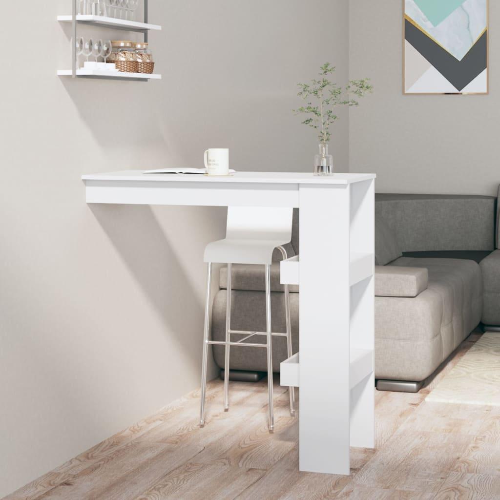 Vægmonteret barbord 102x45x103,5 cm konstrueret træ hvid