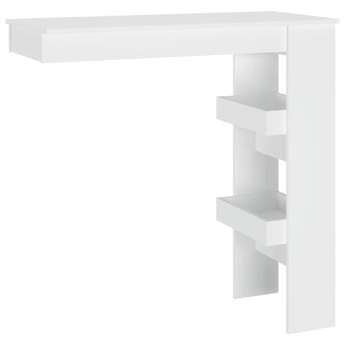 Vægmonteret barbord 102x45x103,5 cm konstrueret træ hvid