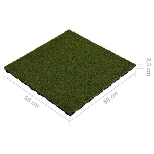 Kunstgræsfliser 4 stk. 50x50x2,5 cm gummi