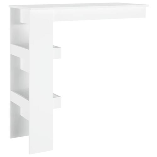 Vægmonteret barbord 102x45x103,5 cm konstrueret træ hvid