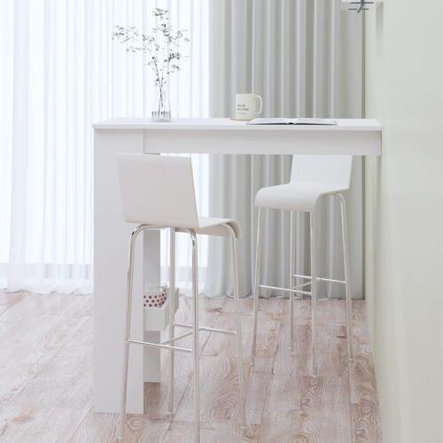 Vægmonteret barbord 102x45x103,5 cm konstrueret træ hvid