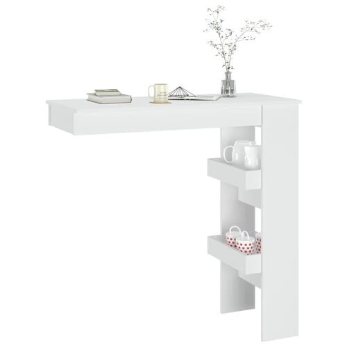 Vægmonteret barbord 102x45x103,5 cm konstrueret træ hvid