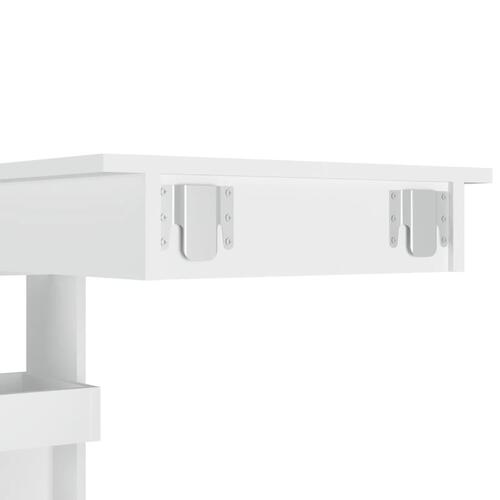 Vægmonteret barbord 102x45x103,5 cm konstrueret træ hvid
