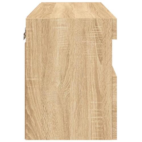 Væghængt tv-bord med LED-lys 60x30x40 cm sonoma-eg