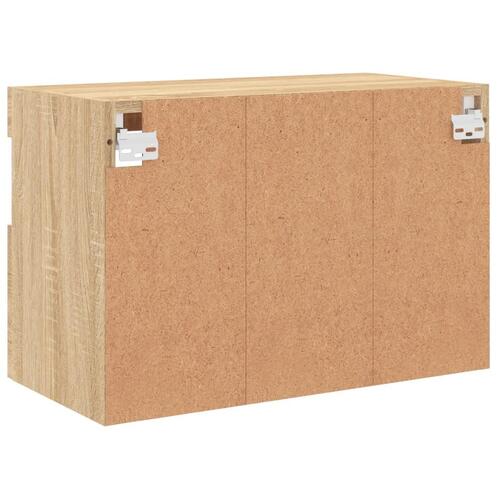 Væghængt tv-bord med LED-lys 60x30x40 cm sonoma-eg