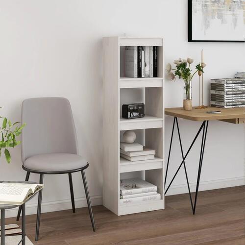 Bogreol/rumdeler 40x30x135,5 cm massivt fyrretræ hvid