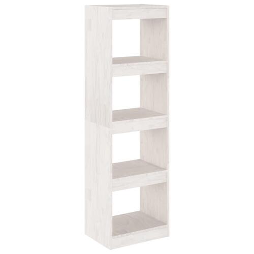 Bogreol/rumdeler 40x30x135,5 cm massivt fyrretræ hvid