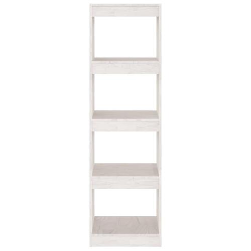 Bogreol/rumdeler 40x30x135,5 cm massivt fyrretræ hvid
