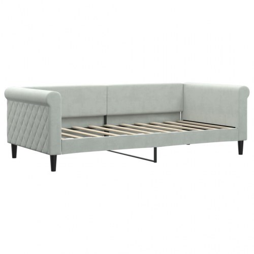 Daybed 90x190 cm velour lysegrå