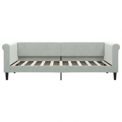 Daybed 90x190 cm velour lysegrå