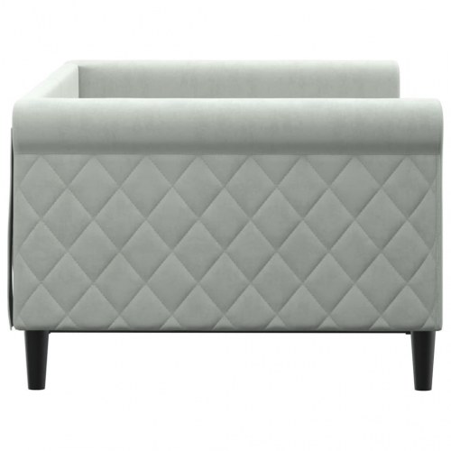 Daybed 90x190 cm velour lysegrå
