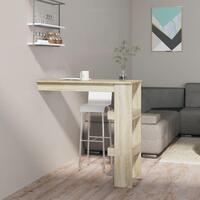 Vægmonteret barbord 102x45x103,5 cm konstrueret træ sonoma-eg