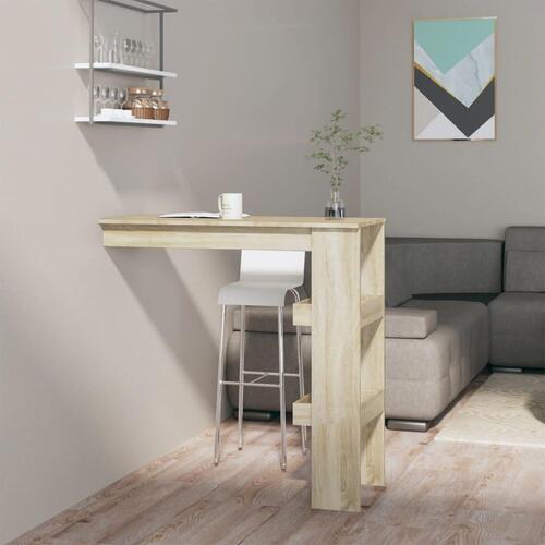 Vægmonteret barbord 102x45x103,5 cm konstrueret træ sonoma-eg