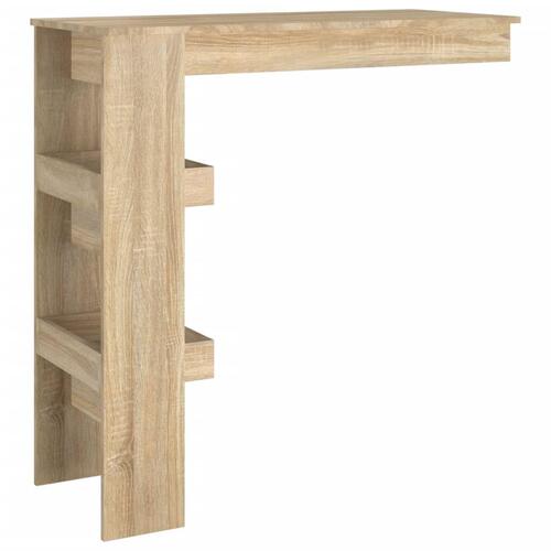 Vægmonteret barbord 102x45x103,5 cm konstrueret træ sonoma-eg