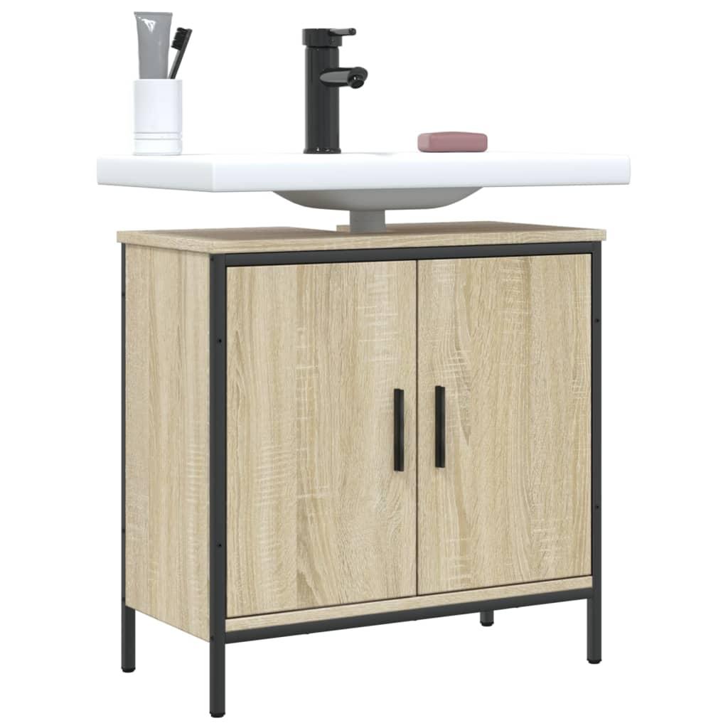 Underskab til håndvask 60x30x60 cm konstrueret træ sonoma-eg