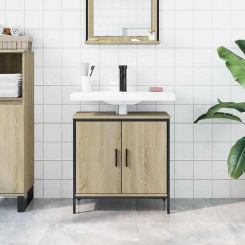 Underskab til håndvask 60x30x60 cm konstrueret træ sonoma-eg