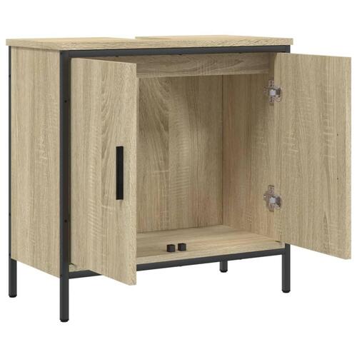 Underskab til håndvask 60x30x60 cm konstrueret træ sonoma-eg